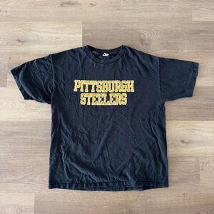Vintage Champion Pittsburgh Steelers T-shirt black yellow XL mens nfl